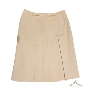 Vintage Celine A-line Pleated Midi Skirt
